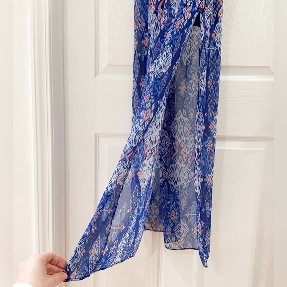 DV by Dolce Vita Cally Maxi Dress Blue Multi Tapestry Print Boho sz Small - Picture 7 of 12